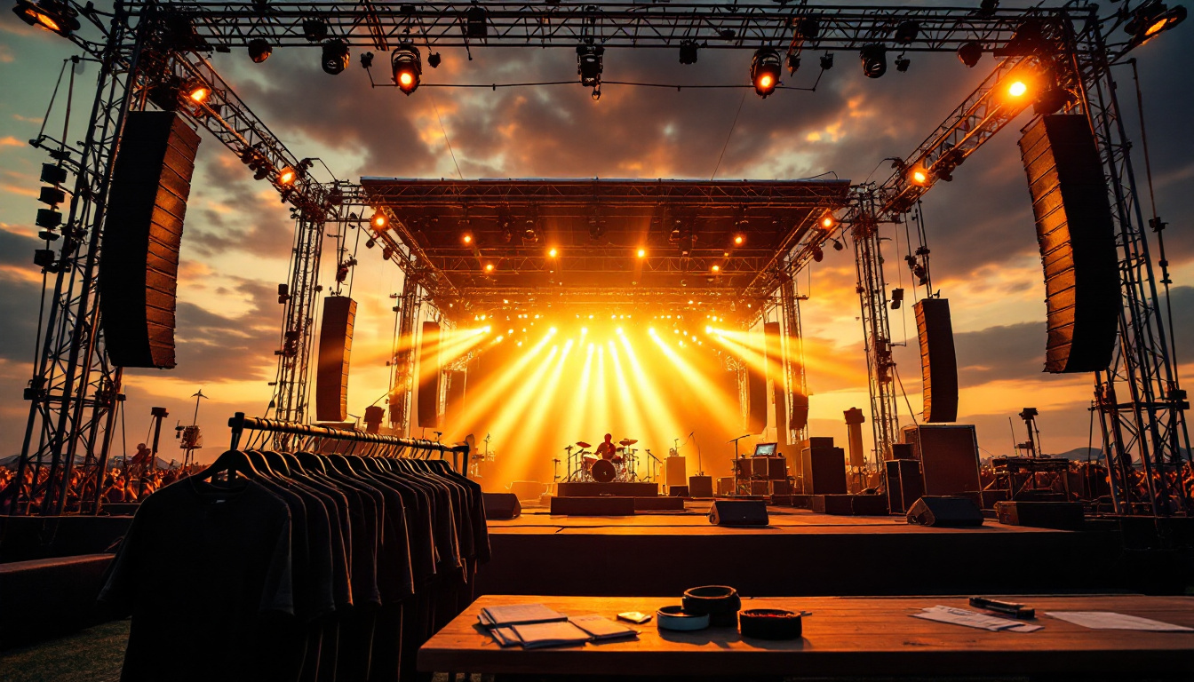 Böhse Onkelz Konzert 2026 Bühne mit Fan-Merchandise und Tickets